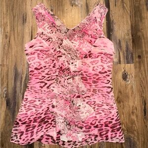Vibrant Pink Animal Print Blouse